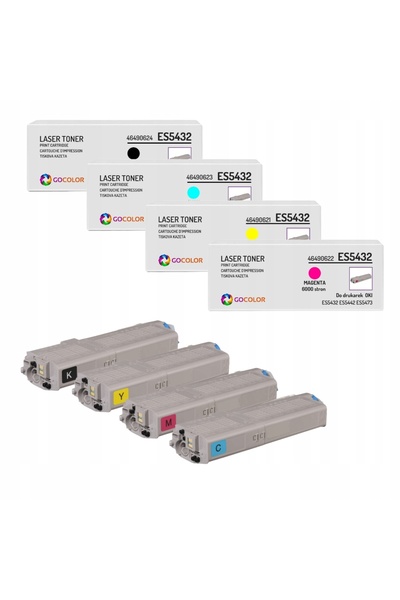 NO BRAND 4X Toner nou pentru Oki Es5432 Es5473 Es5463 Es5442 Set Cmyk Lucios