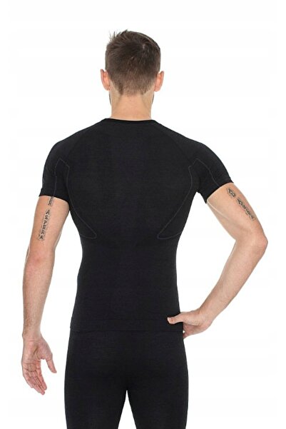 NO BRAND BRUBECK Tricou pentru bărbați Active Wool SS11710 - Negru l