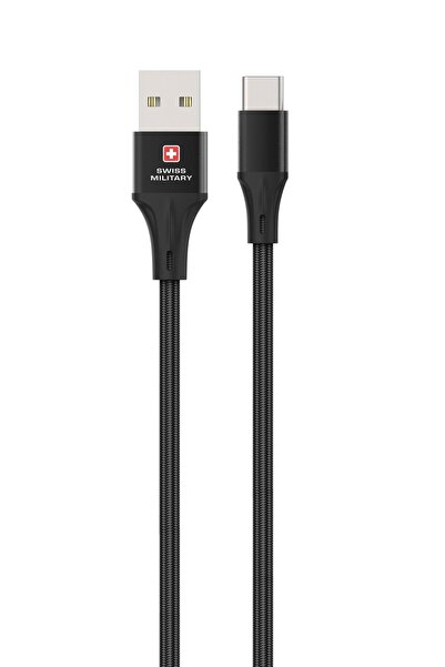 Swiss Military SM 60W USB-A To USB-C Cable - Black; Premium Braided; 1 Meter