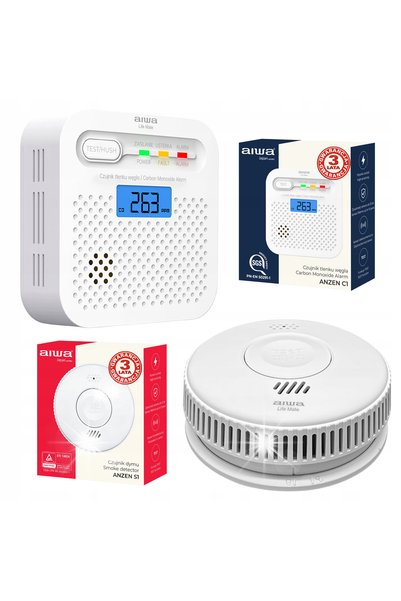 NO BRAND Aiwa Detector de monoxid de carbon și fum fără fir, Kit senzor de mo...