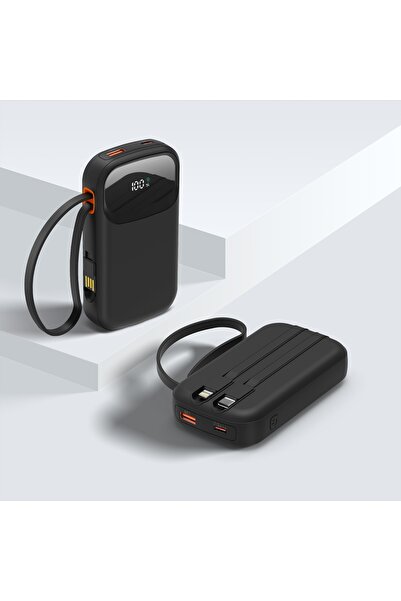 NO BRAND Power Bank rapid 10000mAh 22.5W cu cablu USB-C/USB încorporat