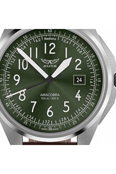 NO BRAND Ceas bărbătesc Aviator V.1.38.0.324.4 Curea din bronz