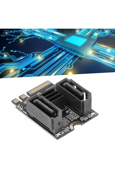 NO BRAND Placă de expansiune adaptor HDD PCIe x1 M.2 la SATA 3.0 6Gbps cu dou...