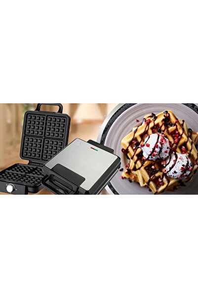NO BRAND Aparat de făcut vafe de 2000W, cu 2 compartimente, cu control reglab...