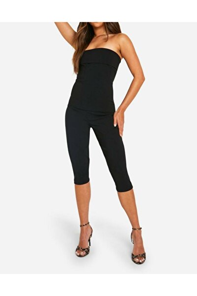 NO BRAND Set clasic negru, pantaloni 3/4 mulați, culoare uni, Boohoo 40