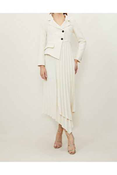NO BRAND Rochie costum clasică plisată midi crem Karen Millen 36