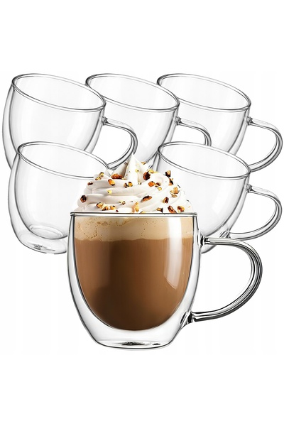 Renew Force Pahare de sticlă pentru Latte 250 ml 6 bucăți