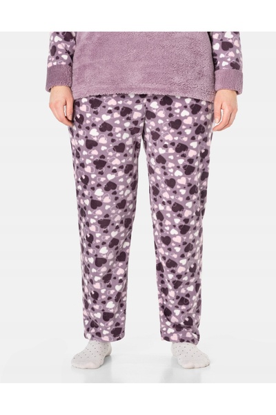NO BRAND Pijamale călduroase de damă, din fleece cu blană, bluză și pantaloni...