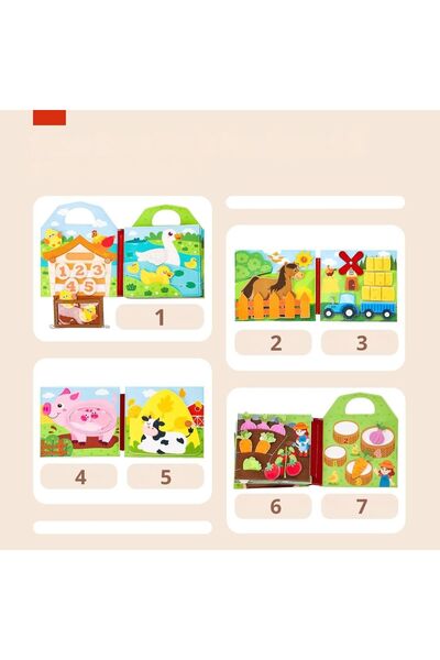 NO BRAND Carte senzorială din pâslă Montessori - Carte senzorială liniștită -...