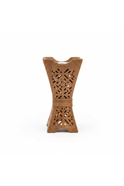 AKDC Brown Ceramic Incense Burner - Geometric Lattice Design - 20×12 cm