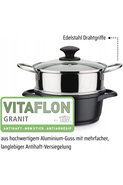 NO BRAND Set de vase de gătit, 13 piese, cu înveliș de granit