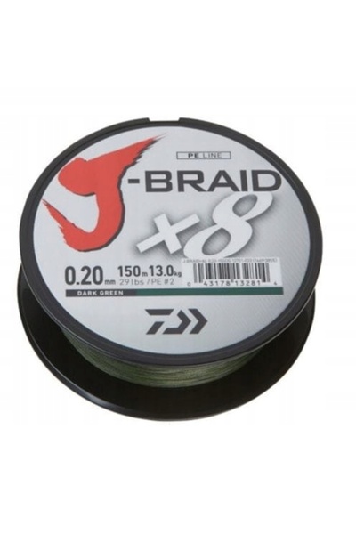 daiwa J-BRAID X8 0,16mm 150m Verde închis Fir împletit