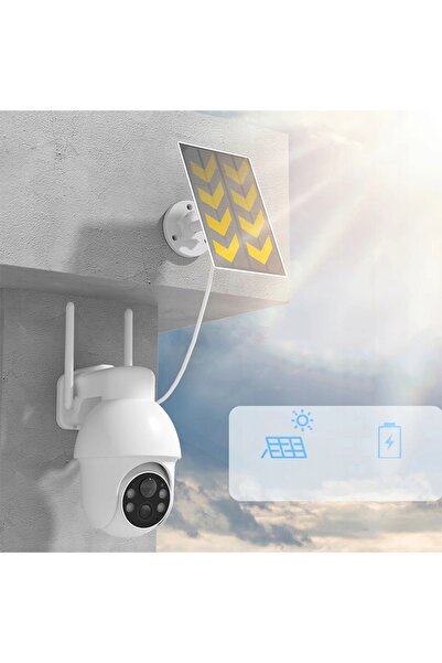 NO BRAND Cameră solară de exterior inteligentă, rotativă, IP QHD WiFi 5MP, cu...
