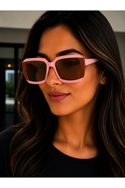 Bymiel Women's Pink Square Frame Uv400 Sunglasses – Modern Oversized Design