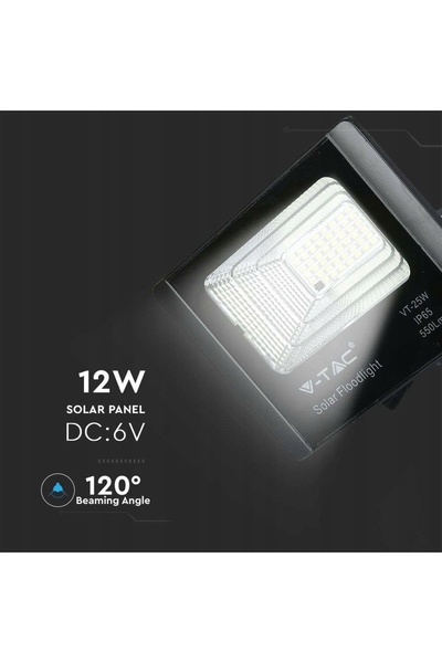 NO BRAND Proiector solar 550Lm 12W Lumină Neagră Neutru V-Tac
