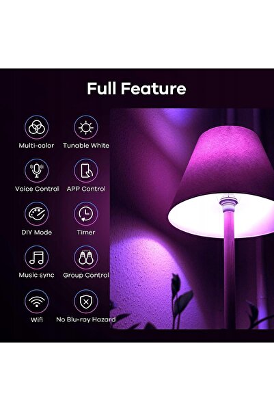 NO BRAND Bec LED E27 Inteligent RGBTW Matter 9W Wifi Control Vocal și Muzical