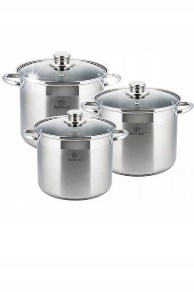 NO BRAND Set de 3 oale mari din oțel 18/20/22cm Gastro