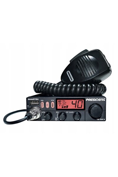 NO BRAND President Martin 12/24 V – stație radio CB compactă cu funcție ASC, ...