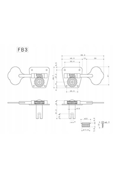 NO BRAND Gotoh Fb30 Chei de acordaj pentru chitară bas (Gd, 4L)