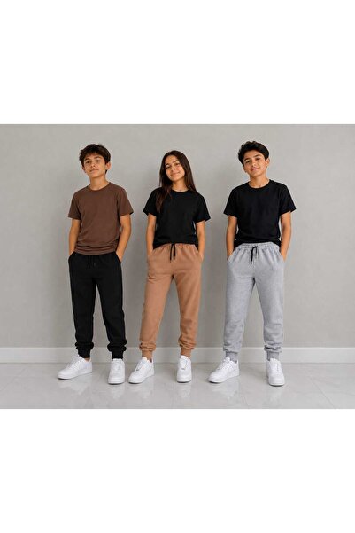 çiko kids 3-dijelni unisex džogeri sa džepovima, kompaktna tkanina, jednobojn...