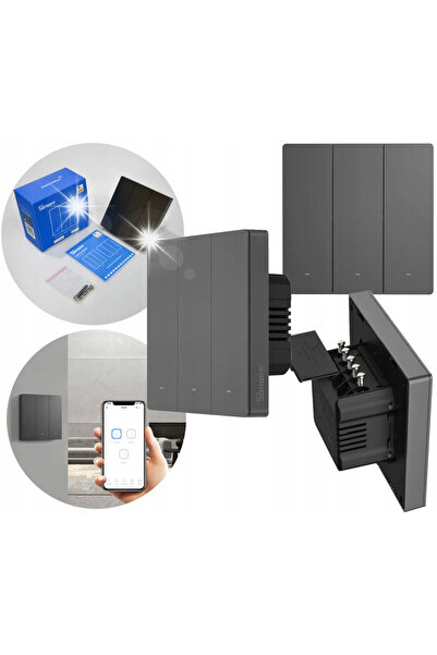 Sonoff Întrerupător de perete inteligent Wi-Fi M5-3C-80 cu 3 circuite