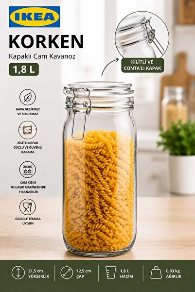 IKEA AKDENİZ HAVA GEÇİRMEZ SIZDIRMAZ KAPAKLI CAM KAVANOZ 3 LÜ SET