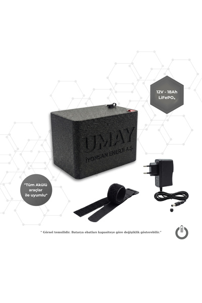 PİLZENPLUS İYONSAN IYN-UMY-1218-SET 12V 18Ah LiFePO4 UMAY Akülü Araba Batarya...