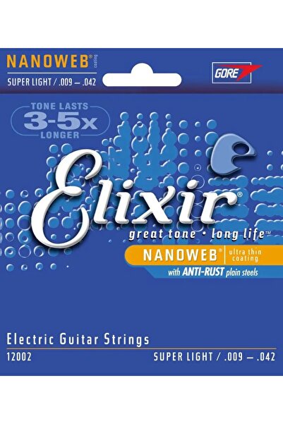 NO BRAND Elixir 12002 Set de corzi pentru chitară electrică Super Light 9-42 ...