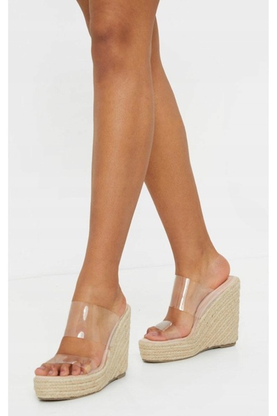 NO BRAND Pantofi transparenți tip șlapi cu platformă înaltă Prettylittlething 40