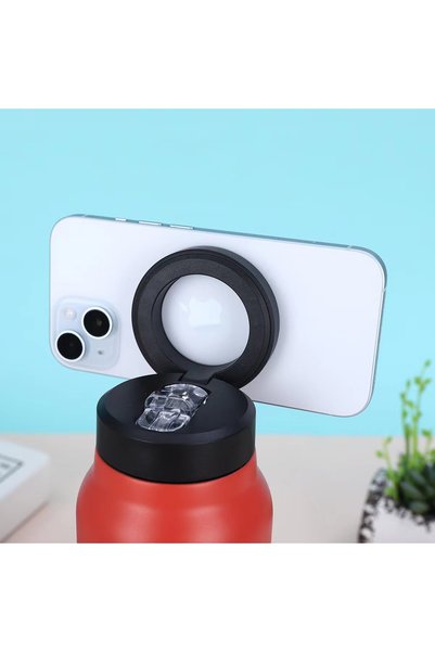 Buy Buy Relax Stainless Steel Thermos Flask with Phone Stand Leak-Proof Hot and Cold Beverage Bottle