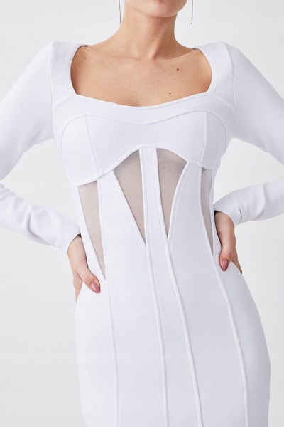 NO BRAND Rochie maxi albă Karen Millen din plasă, mărimea M