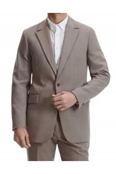 NO BRAND Blazer clasic gri închis, la un rând de nasturi, cu mânecă lungă, Re...
