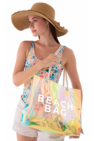 Luzza Bag Hologram Beach Bag Baskılı Plaj Çantası