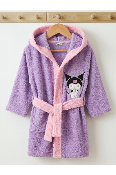 kuromi 2-10 Years Old Bathrobe - Lilac