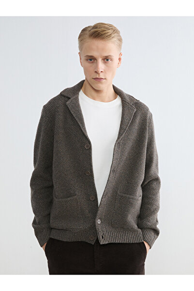 LC Waikiki Nevavm Farkıyla Southblue Beige Knitwear Plain Jacket Collar Men's...