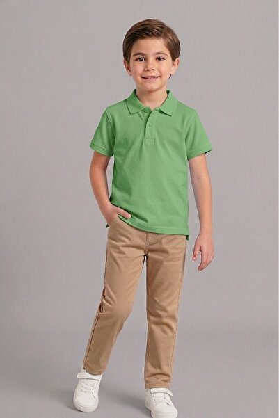 NACAR STORE Unisex Kids 2-Piece Combination Green Short Sleeve Polo Collar T-...