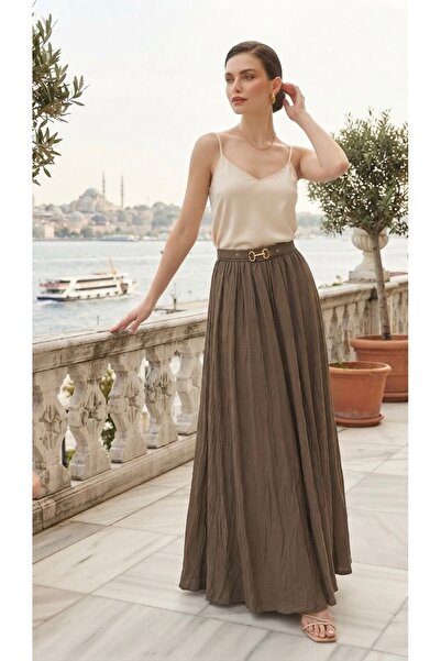 BELLASTORE حزام مفصلة تنورة ماكسي