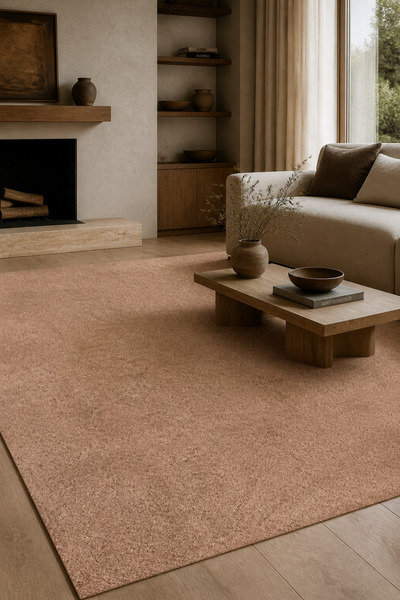 MİLY home decor Duru Kahve Kadifemsi Halı, Salon Mutfak Oturma Odası İçin Yık...