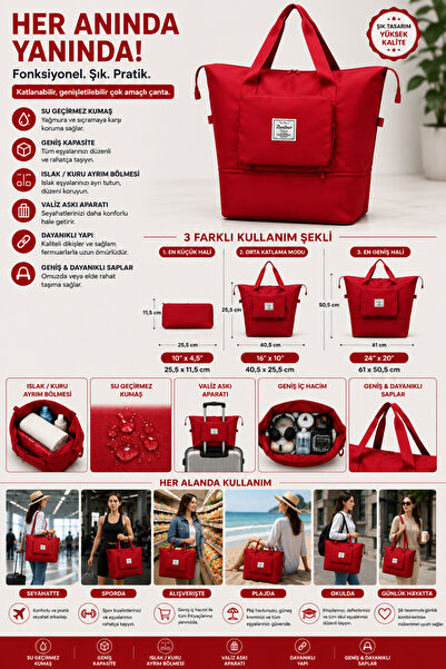 Percento Trend Foldable Multi-Purpose Bag in 3 Different Sizes