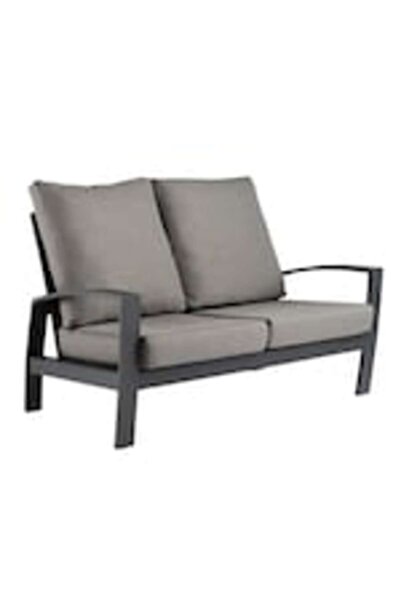 OEM Canapea de gradina/terasa, cu perne, Luxury gri antracit,2locuri,138x88x88cm
