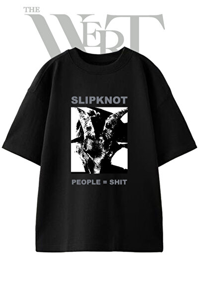 THEWERT Slipknot Goat dizajn, štampana unisex crna oversize majica