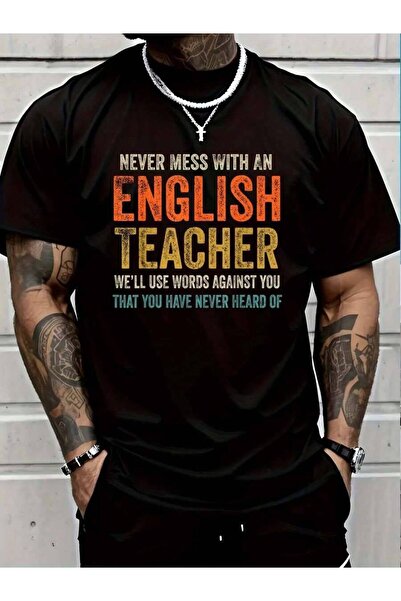 799 100% Cotton Never Mess With An English Funny Grammar Teacher T-Shirt Men'...