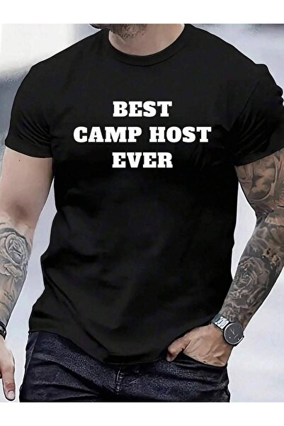 9JY تي شيرت 100% قطن من Best Camp Host Ever Camping للرجال والنساء، تي شيرت ب...