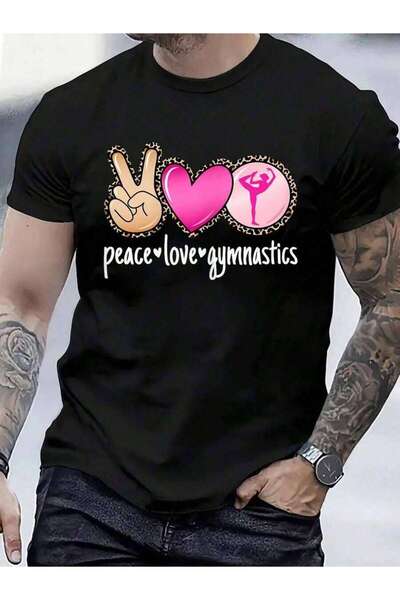 Astogria13 100% Cotton Peace Love Gymnastics Tumbling Cute Women Girls Gymnas...
