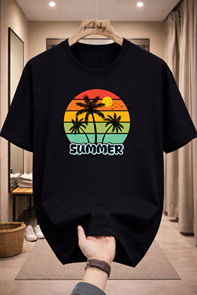 Pink Sky Premium Oversize T-Shirt 100% Cotton Unisex Comfortable Fit Trending...