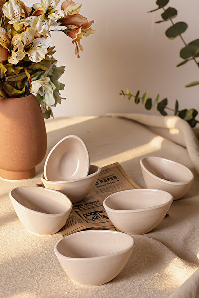 Keramika Matte Cream Ephesus Snack Bowl / Sauce Bowl 10 cm 6 Pieces 950