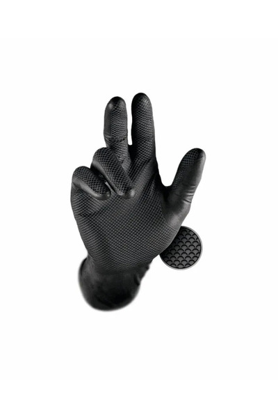 ardon Nitrile impregnated protective gloves, oil resistant, Grippaz, black color