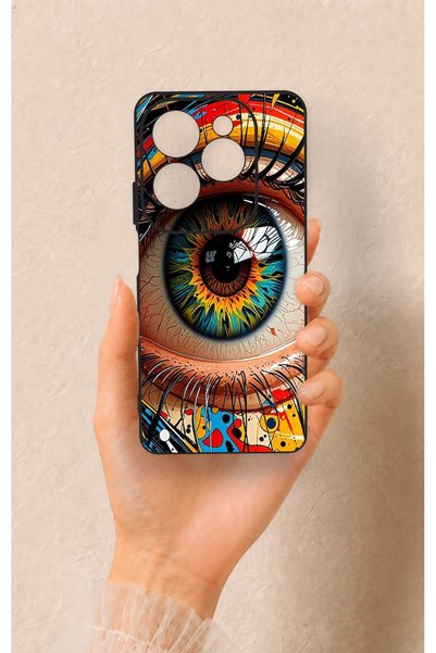 Vip Case Infinix Hot 40 Pro Compatible Colorful Eye-Pop Pattern Silicone Case