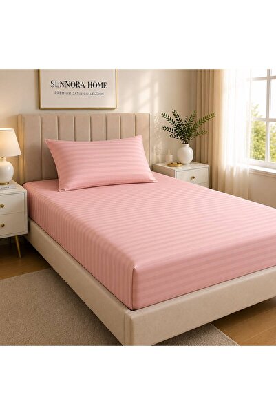 SENNORA Home Premium Yollu Satin Elastic Sheet + 1 Pillowcase |   Hotel Comfo...