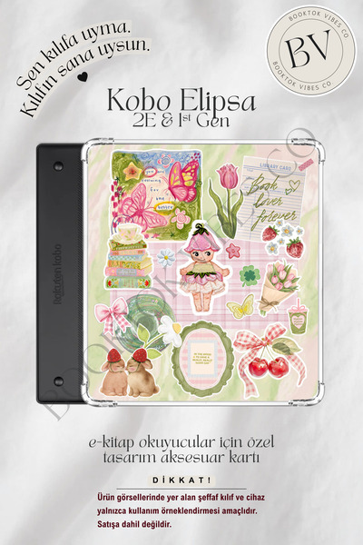 BookTok Vibes Co. Lily Sonny Baby Bookish Sticker Insert - Kindle ve Kobo E-K...